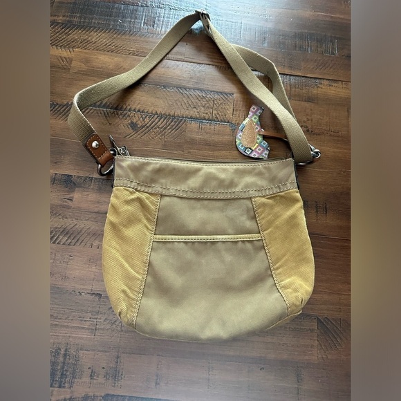 Vintage Fossil Key Per‎ Canvas Crossbody Purse Tan Corduroy Y2K 2000's - Picture 7 of 8